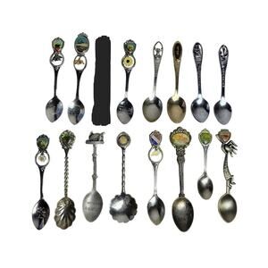 Vintage State Souvenir Spoons Cities Lot of 15 Tourism Collectable Travel